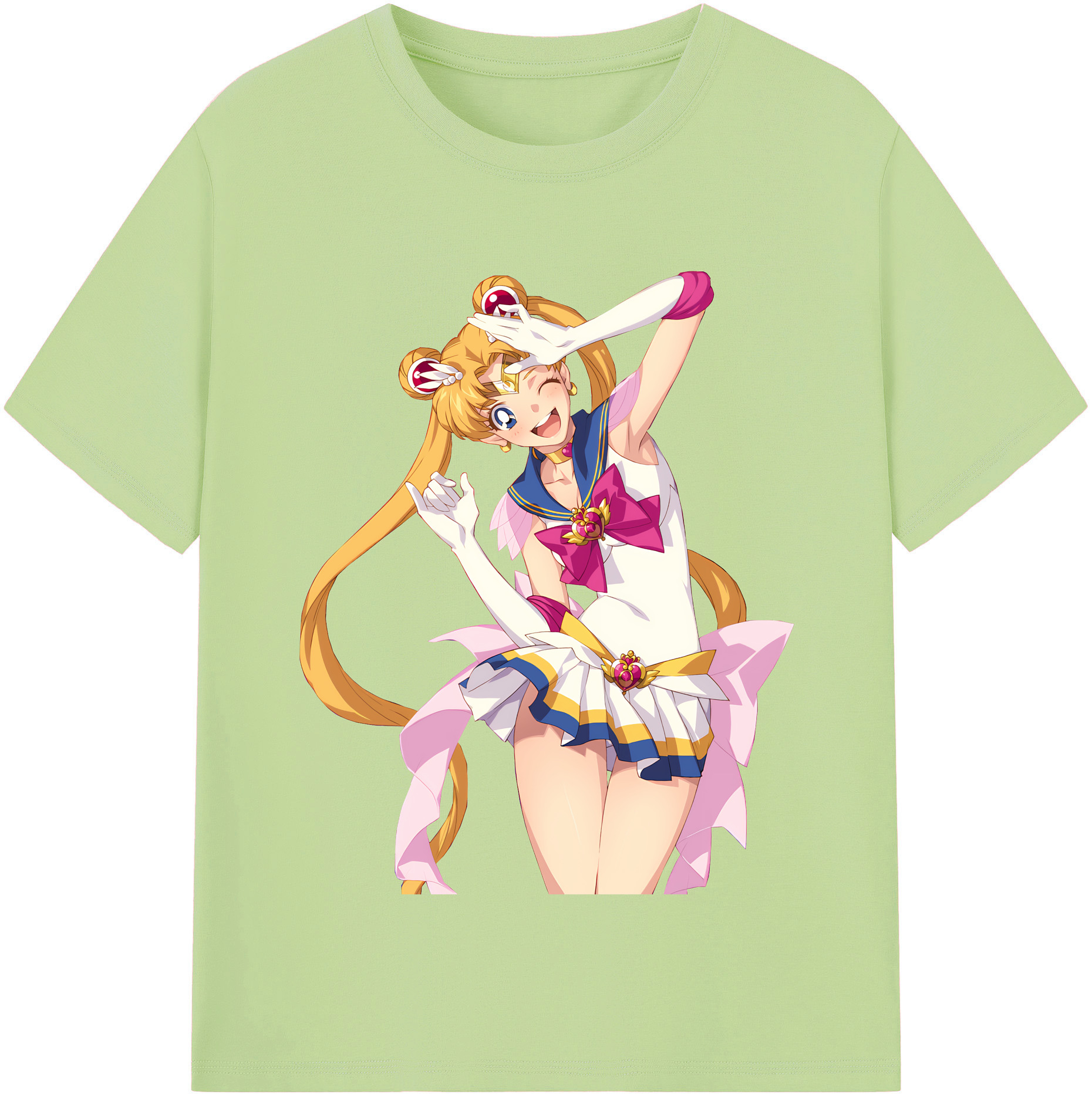 （画像用） 美少女戦士セーラームーン 月野 うさぎ つきの うさぎ Sailor Moon Tsukino Usagi 綿100％半袖Tシャツ（フロントプリント）